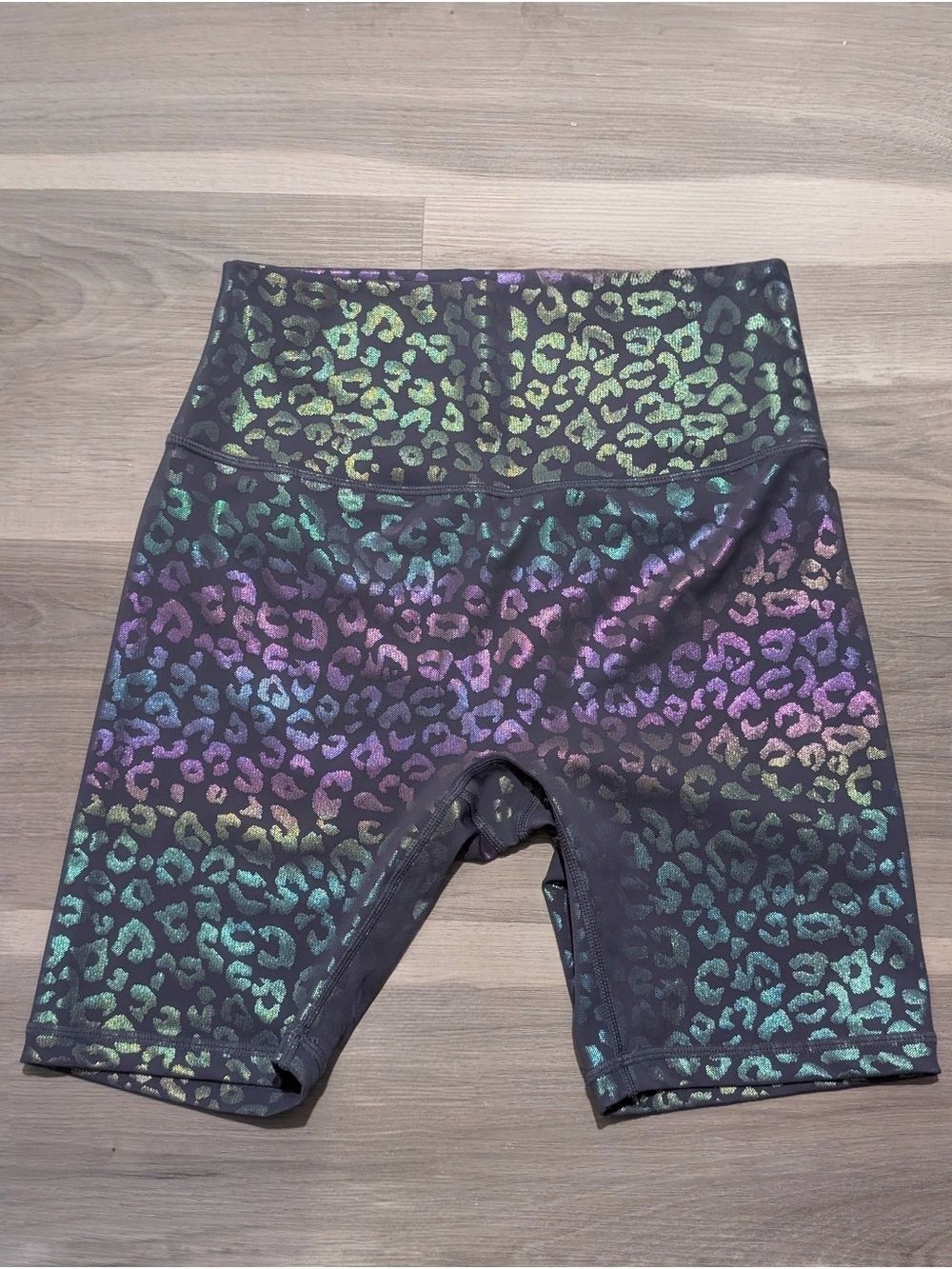 Zyia | Navy Leopard Iridescent Shimmer Hustle Shorts